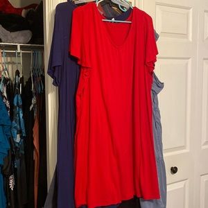 Green envelope Red Tunic or dress size 3x